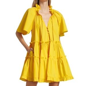 Charina Sarte Mila Mini Dress yellow Teired ruffle H